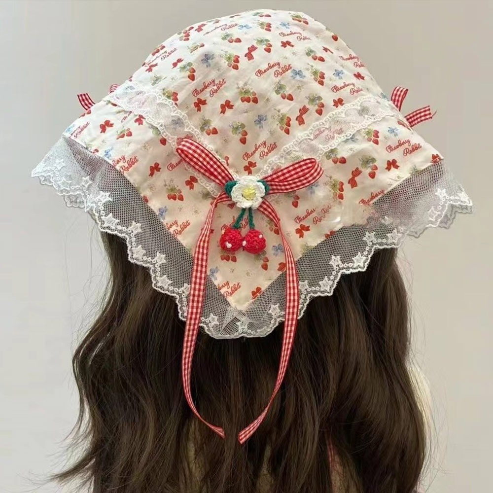 French Street Fashion - Diadema de mariposa de encaje Multicolor,