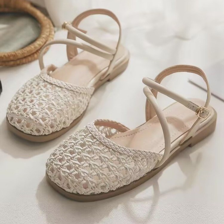 French Street Fashion - Sandalias de tacón grueso estilo francés