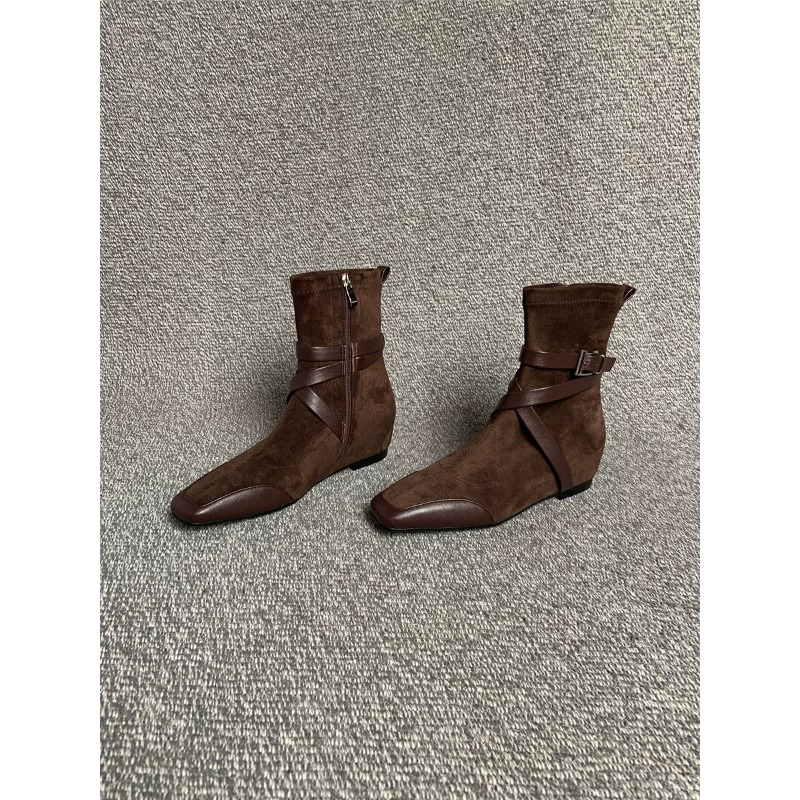 French Street Fashion - Botines Planos Mate Vintage Franceses para