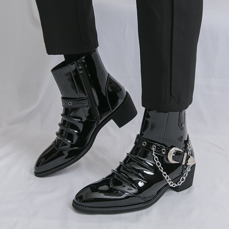 Street Fashion Brand - Botas altas informales con cremallera lateral
