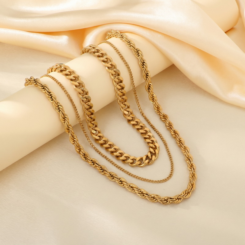 Collar de cadena cubana de ace - Fashion Street Singapore reseña y precio