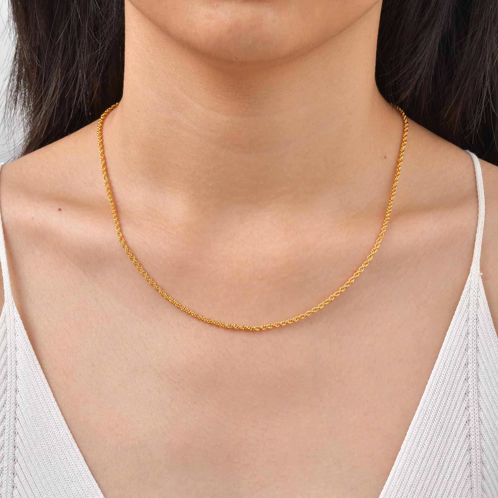 Collar chapado en oro de 24 qu - Fashion Street Singapore reseña y precio