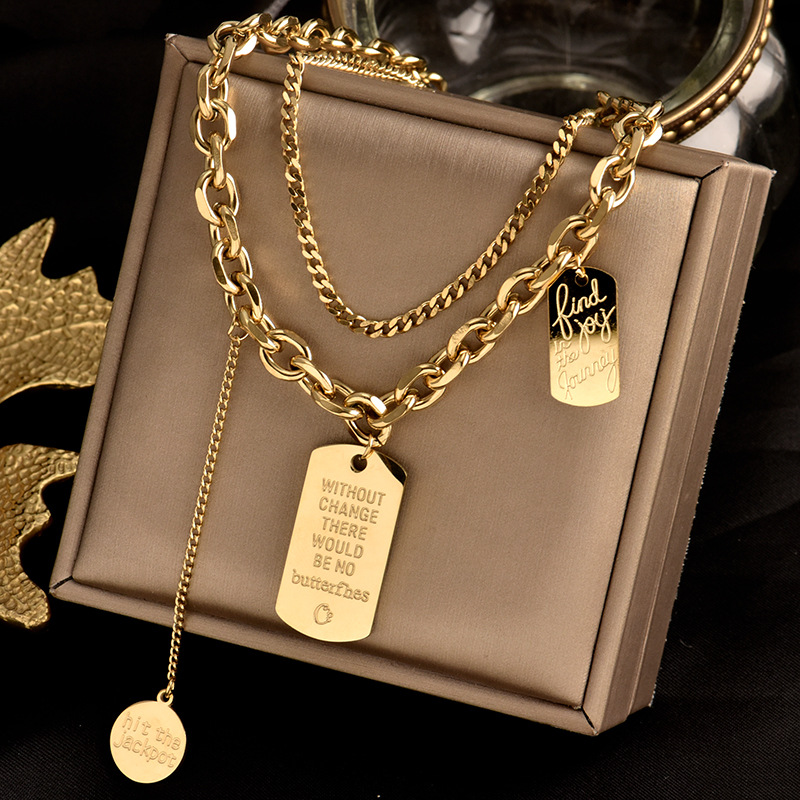 Gargantilla de acero de titani - Fashion Street Singapore reseña y precio